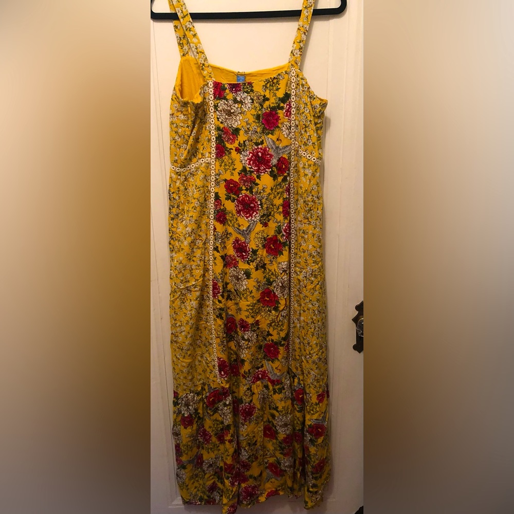 FARM Rio Yellow Floral Maxi Dress with Pink & White Blooms - Picture 6 of 6
